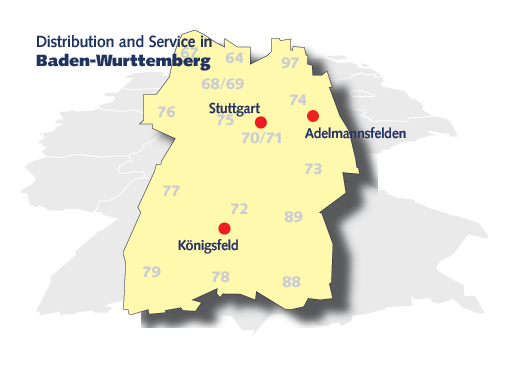 Vertriebsgebiet Baden W&uuml;rttemberg